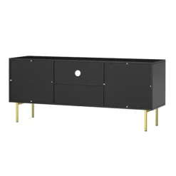 Tv Stands & Media Consoles-Kirkland's Home And Gold Wave Tv Stand Black