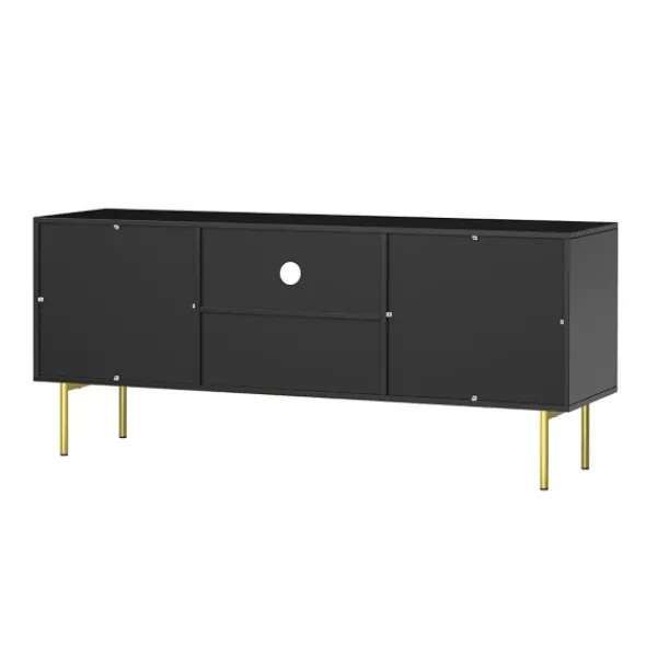 Tv Stands & Media Consoles-Kirkland's Home And Gold Wave Tv Stand Black