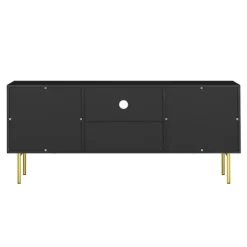 Tv Stands & Media Consoles-Kirkland's Home And Gold Wave Tv Stand Black