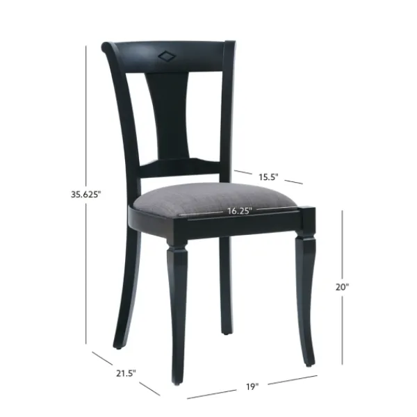 Dining Chairs-Kirkland's Home And Gray Linen Dining Chairs, Set Of 2 Black