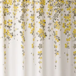Shower Curtains-Kirkland's Home And Gray Weeping Flower Shower Curtain Yellow