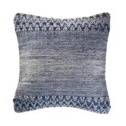Pillows-Kirkland's Home And Ivory Textured Wavy Accent Pillow Blue