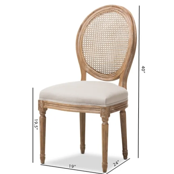 Dining Chairs-Kirkland's Home And Natural Cane Oval Back Dining Chair White