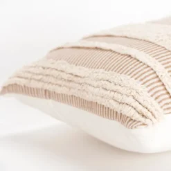 Pillows-Kirkland's Home And Natural Tufted Stripes Lumbar Pillow Tan