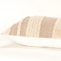 Pillows-Kirkland's Home And Natural Tufted Stripes Lumbar Pillow Tan