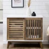 Console Tables-Kirkland's Home And Oak Sliding Slat Door Console Table White