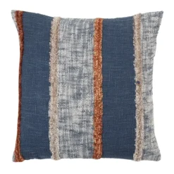 Pillows-Kirkland's Home And Orange Vertical Stripe Throw Pillow Blue
