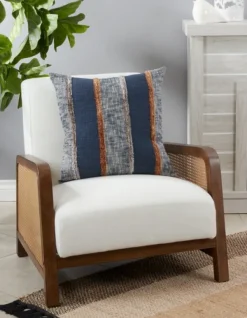 Pillows-Kirkland's Home And Orange Vertical Stripe Throw Pillow Blue