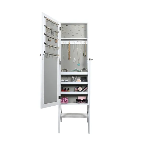 Full Length & Floor Mirrors-Kirkland's Home And Silver Wood Mirror Armoire White