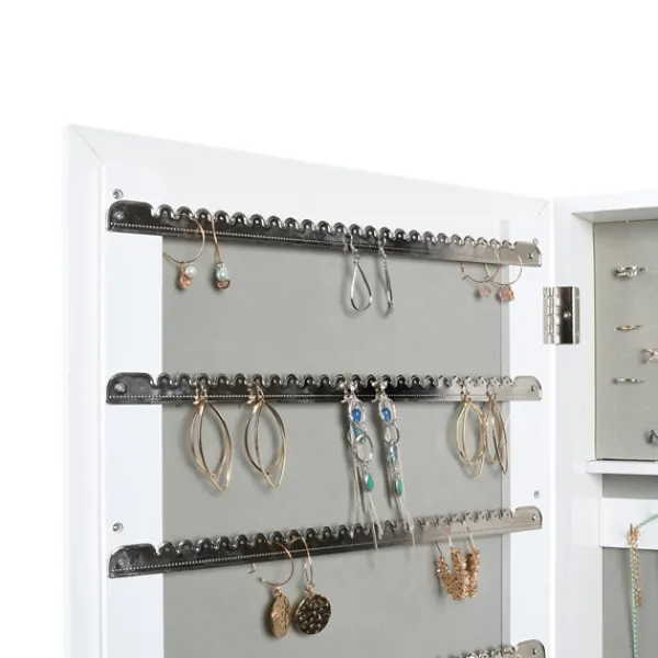 Full Length & Floor Mirrors-Kirkland's Home And Silver Wood Mirror Armoire White