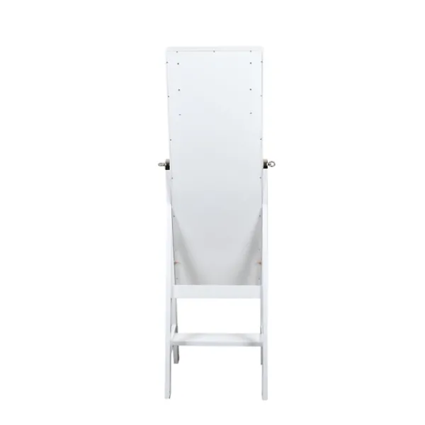 Full Length & Floor Mirrors-Kirkland's Home And Silver Wood Mirror Armoire White
