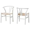 Dining Chairs-Kirkland's Home And Tan Wishbone Dining Chairs, Set Of 2 White