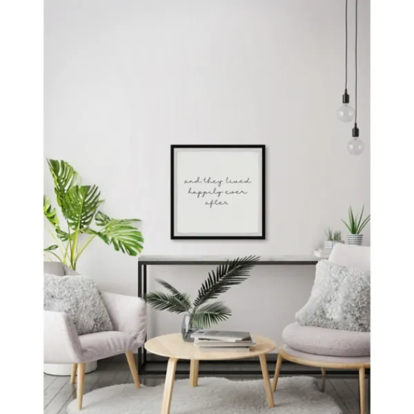 Wall Quotes & Signs-Kirkland's Home And They Lived Happily Framed Art Print White