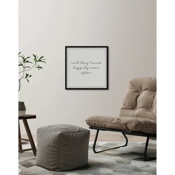 Wall Quotes & Signs-Kirkland's Home And They Lived Happily Framed Art Print White