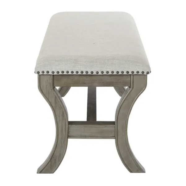 Benches & Ottomans-Kirkland's Home And Wash Nailhead Trim Bench Gray