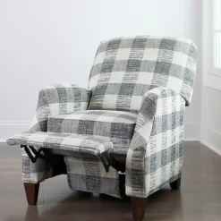 Accent Chairs-Kirkland's Home And White Buffalo Check Recliner Gray