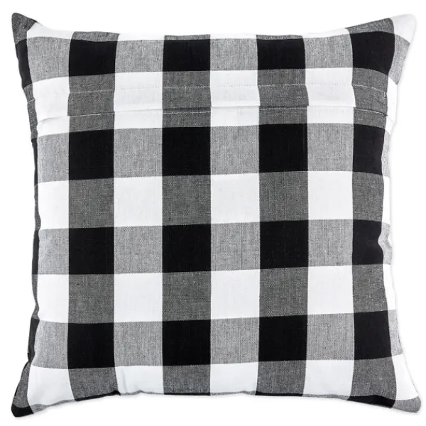 Pillows-Kirkland's Home And White Gingham Pillow Covers, Set Of 4 Black