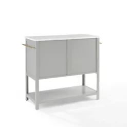 Kitchen Islands & Bar Carts-Kirkland's Home And White Marble Top Kitchen Island Gray