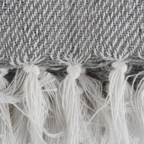 Blankets & Throws-Kirkland's Home And White Thin Stripe Throw Gray