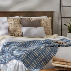 Blankets & Throws-Kirkland's Home And White Urban Throw Blue
