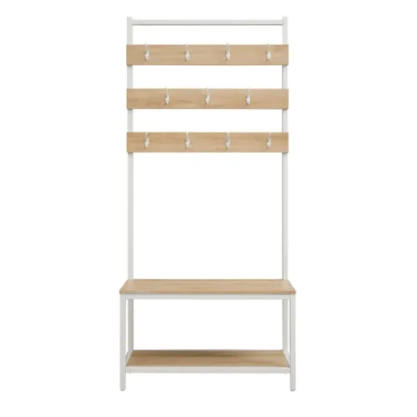 Entryway Furniture-Kirkland's Home And White Wood Bench Hall Tree Brown