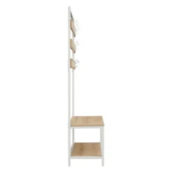 Entryway Furniture-Kirkland's Home And White Wood Bench Hall Tree Brown