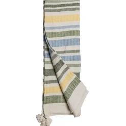 Blankets & Throws-Kirkland's Home And Yellow Stripe Throw Blanket Blue