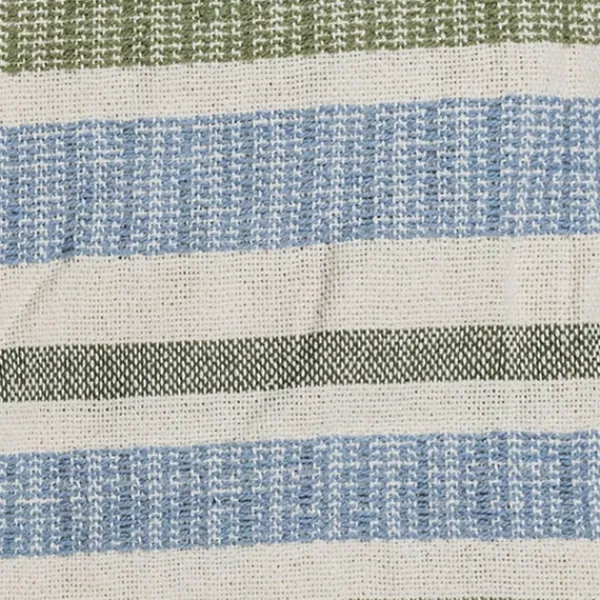 Blankets & Throws-Kirkland's Home And Yellow Stripe Throw Blanket Blue