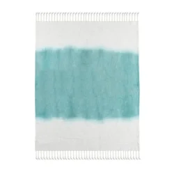 Blankets & Throws-Kirkland's Home Angel Blue Shibori Slab Fringe Throw Blue/White
