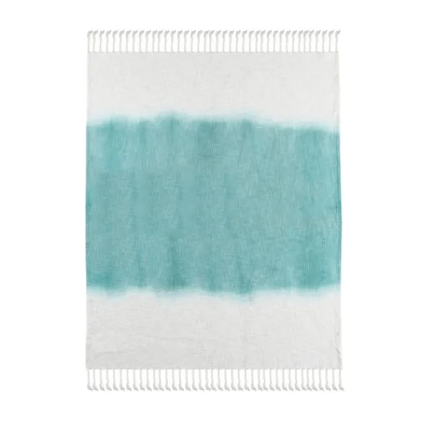 Blankets & Throws-Kirkland's Home Angel Blue Shibori Slab Fringe Throw Blue/White