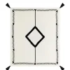 Blankets & Throws-Kirkland's Home Anna Black And White Diamond Throw White/Black