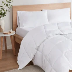 Comforters-Kirkland's Home Antimicrobial Down Alternative King Comforter White
