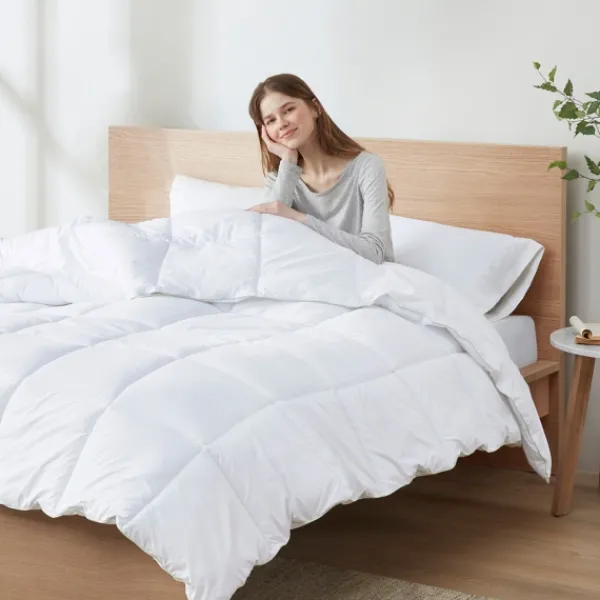 Comforters-Kirkland's Home Antimicrobial Down Alternative King Comforter White
