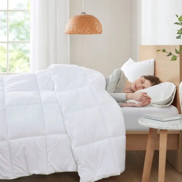 Comforters-Kirkland's Home Antimicrobial Down Alternative King Comforter White