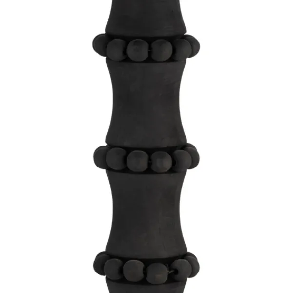 Candle Holders-Kirkland's Home Antique Beaded Column Candle Holder, 15 In. Black
