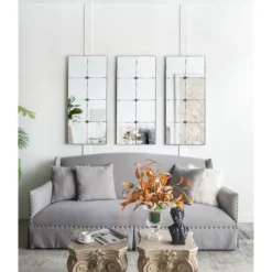 Decorative Mirrors-Kirkland's Home Antique Black Floral Panel Rectangle Mirror