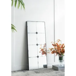 Decorative Mirrors-Kirkland's Home Antique Black Floral Panel Rectangle Mirror