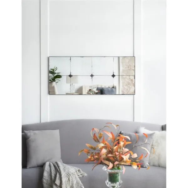 Decorative Mirrors-Kirkland's Home Antique Black Floral Panel Rectangle Mirror