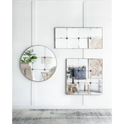 Decorative Mirrors-Kirkland's Home Antique Black Floral Panel Rectangle Mirror