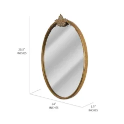 Decorative Mirrors-Kirkland's Home Antique Brass Metal Ornate Round Mirror