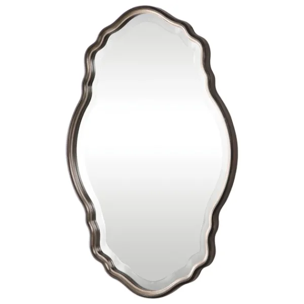Decorative Mirrors-Kirkland's Home Antique Bronze And Silver Curved Wooden Mirror