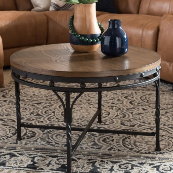 Coffee Tables-Kirkland's Home Antique Bronze Round Coffee Table