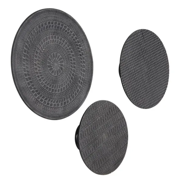 Wall Plaques-Kirkland's Home Antique Dark Geometric 3-Pc. Wall Plaque Set Brown/Black