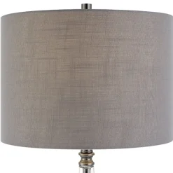 Table Lamps-Kirkland's Home Antique Dark Nickel Cone Base Table Lamp Gray