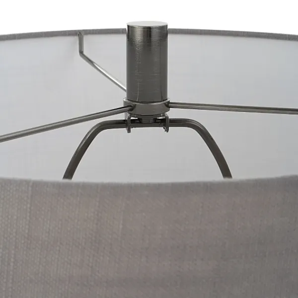 Table Lamps-Kirkland's Home Antique Dark Nickel Cone Base Table Lamp Gray