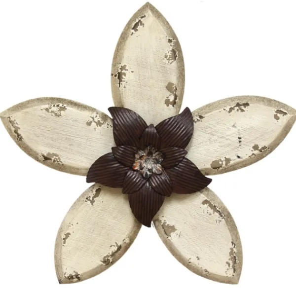Wall Plaques-Kirkland's Home Antique Flower Plaque White