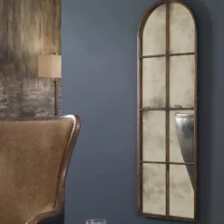 Decorative Mirrors-Kirkland's Home Antique Gold Arched Metal Mirror