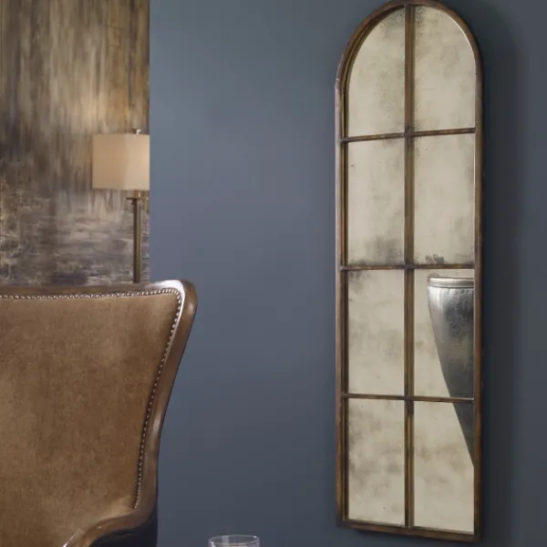 Decorative Mirrors-Kirkland's Home Antique Gold Arched Metal Mirror