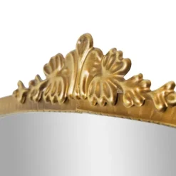 Decorative Mirrors-Kirkland's Home Antique Gold Metal Baroque Arch Wall Mirror