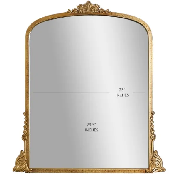 Decorative Mirrors-Kirkland's Home Antique Gold Metal Baroque Arch Wall Mirror